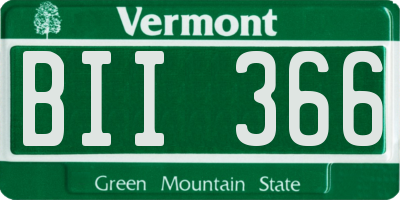 VT license plate BII366