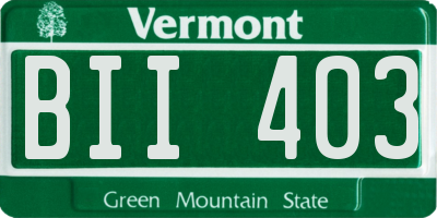VT license plate BII403