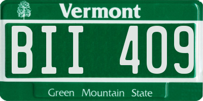 VT license plate BII409