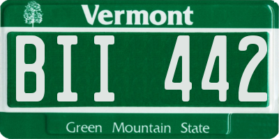 VT license plate BII442