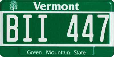 VT license plate BII447