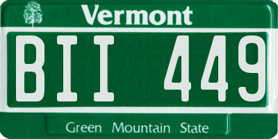 VT license plate BII449