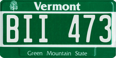 VT license plate BII473