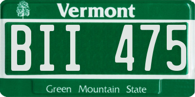 VT license plate BII475