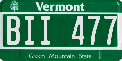 VT license plate BII477
