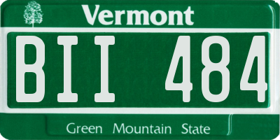 VT license plate BII484