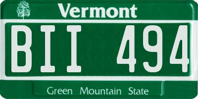 VT license plate BII494