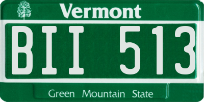 VT license plate BII513