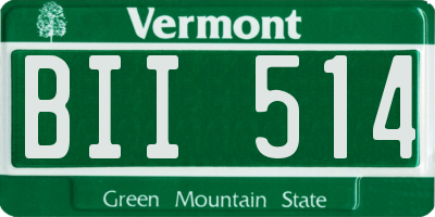 VT license plate BII514