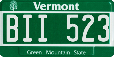VT license plate BII523