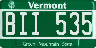 VT license plate BII535