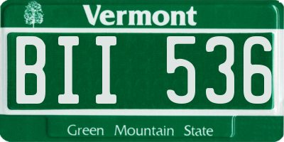 VT license plate BII536