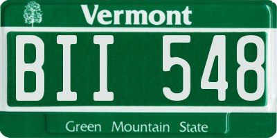 VT license plate BII548