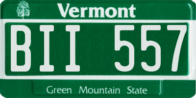 VT license plate BII557