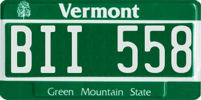 VT license plate BII558