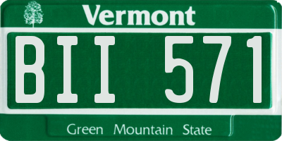 VT license plate BII571