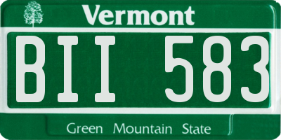 VT license plate BII583