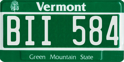 VT license plate BII584