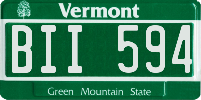 VT license plate BII594
