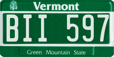 VT license plate BII597