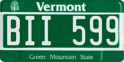 VT license plate BII599