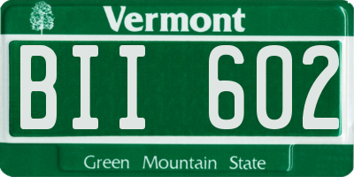 VT license plate BII602