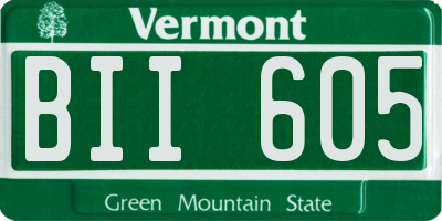 VT license plate BII605