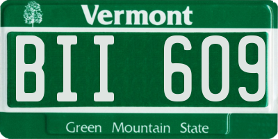VT license plate BII609