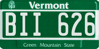 VT license plate BII626