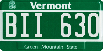 VT license plate BII630