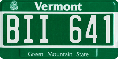 VT license plate BII641