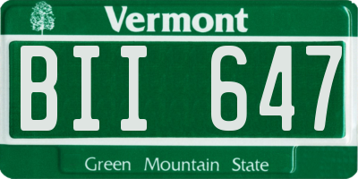 VT license plate BII647