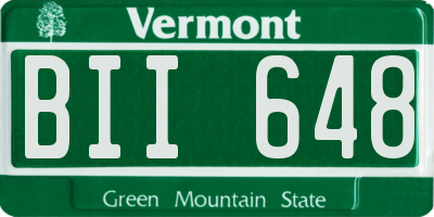 VT license plate BII648