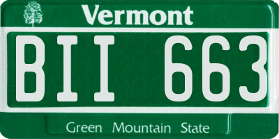 VT license plate BII663