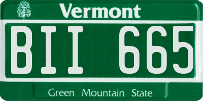 VT license plate BII665