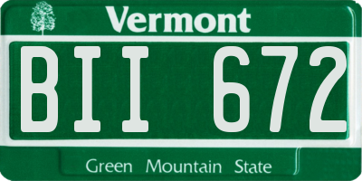 VT license plate BII672