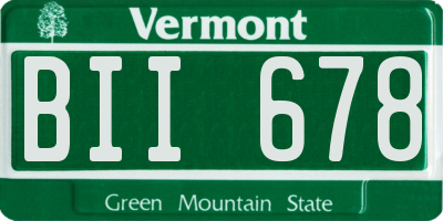 VT license plate BII678