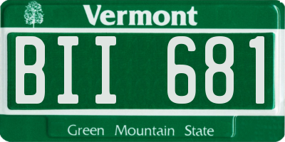 VT license plate BII681