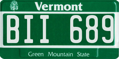 VT license plate BII689