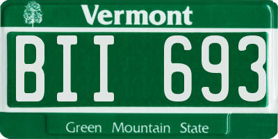 VT license plate BII693