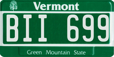 VT license plate BII699