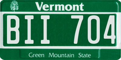 VT license plate BII704