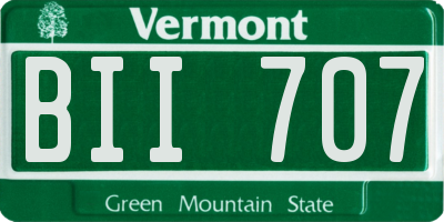 VT license plate BII707