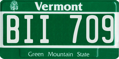 VT license plate BII709