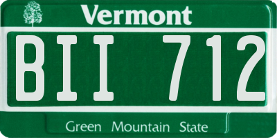 VT license plate BII712