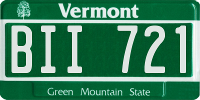 VT license plate BII721