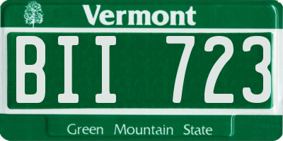 VT license plate BII723