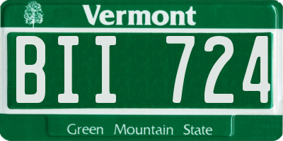 VT license plate BII724