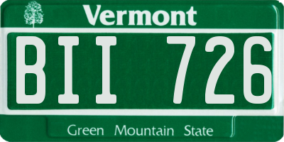 VT license plate BII726