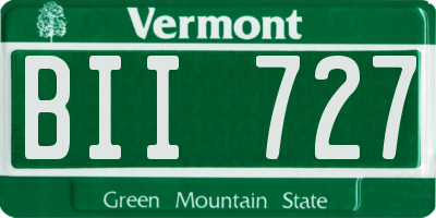 VT license plate BII727